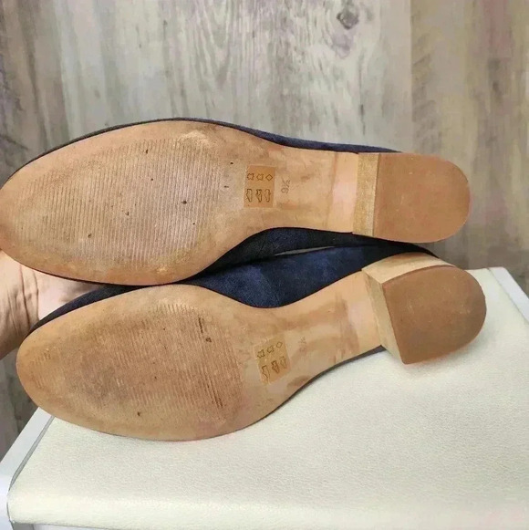 Madewell The Ella Pump Blue Suede Block Heel Round Toe Size 9.5 Women’s - Picture 6 of 9